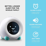 LittleHippo Mella Ready to Rise Children's Trainer, Alarm Clock, Night Light Sleep Sounds Machine (Arctic Blue)