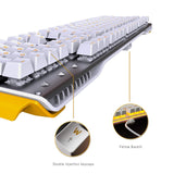 James Donkey 619 Mechanical Keyboard Blue Switch GATERON 104 Key 50 Million Click Programmable 13 Customize Backlit LED NKRO Anti Ghosting - White