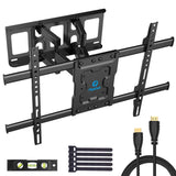 Full Motion TV Wall Mount Bracket Dual Articulating Arms Swivels Tilts Rotation