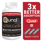 Qunol Ultra CoQ10 100mg, 3x Better Absorption, Patented Water and Fat Soluble Natural Supplement Form of Coenzyme Q10, Antioxidant for Heart Health