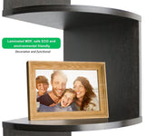 Greenco 5 Tier Wall Mount Corner Shelves Espresso Finish-Espresso