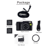 Digital Camera Vlogging Camera 24MP Ultra HD 2.7K WiFi YouTube Camera with 3.0 inch LCD Retractrable Flashlight 180 Degree Rotation Screen (Black)