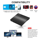 Rioddas External CD Drive, USB 3.0 Portable CD/DVD +/-RW Drive Slim DVD/CD ROM Rewriter Burner Compatible with Laptop Desktop PC Windows OS(Black)
