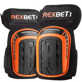 Knee Pads for Work, Construction Gel Knee Pads Tools by REXBETI, Heavy Duty Comfortable Anti-slip Foam Knee Pads, 1 Pair (Orange)