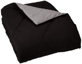AmazonBasics Reversible Microfiber Comforter Blanket - Twin or Twin XL, Black