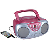 Sylvania SRCD243 Portable CD Player with AM/FM Radio, Boombox (Pink)