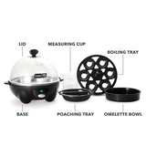 Dash Rapid Egg Cooker: 6 Egg Capacity Electric Egg Cooker for Hard Boiled Eggs, Poached Eggs, Scrambled Eggs, or Omelets with Auto Shut Off  - Black
