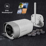 Outdoor Security Camera, Wireless IP66 Waterproof 1080p IP Cam 2.4G Night Vision Surveillance System with 4 Lamps, Two-Way Audio, Motion Detection