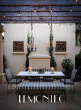 Commercial Grade Outdoor String Lights with 15 Hanging Sockets - 48 Ft Black