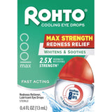 Rohto Cool Max Maximum Redness Relief Cooling Eye Drops, 0.4 Ounce, 3 Count
