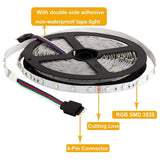 LED Strip Lights - 5M/16.4 Ft SMD 3528 RGB 300 LED Color Changing Kit