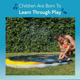SplashEZ 3-in-1 Sprinkler for Kids, Splash Pad, and Wading Pool for Learning – Children’s Sprinkler Pool
