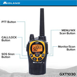 Midland - GXT1030VP4, 50 Channel GMRS Two-Way Radio - Up to 36 Mile Range Walkie Talkie