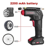 AUTSCA Air Compressor Electric Inflator Portable Air Compressor Low Noise Rechargeable Battery Handheld Emergency 12V 130PSI