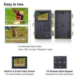 Meidase Trail Camera 16MP 1080P, Game Camera with No Glow Night Vision Up to 65ft, 0.2s Trigger Time Motion Activated, 2.4" Color Screen