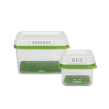 Rubbermaid 1920521 FreshWorks Produce Saver Food Storage Containers, 2-Piece Set, Green