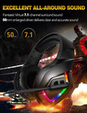 RUNMUS Gaming Headset PS4 Headset with 7.1 Surround Sound, Xbox One Headset with Noise Canceling Mic & RGB Light, Compatible w/ PS4, Xbox One