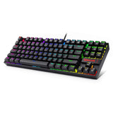 Redragon K552-RGB Mechanical Gaming Keyboard Compact 87 Key Mechanical Computer Keyboard KUMARA USB Wired Cherry MX Blue (Black RGB Backlit)