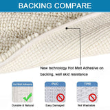 H.VERSAILTEX (Set of 2) Super Thick Soft Striped Shaggy Chenille Bath Mats Washable Bath Rugs Set for Bathroom, Cream (Pack 2-20" x 32"/17" x 24")