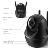 Reolink WiFi Camera Indoor 4MP HD PT Baby Monitor, 2.4/5 GHz Wireless Cameras for Home Security with Pan Tilt, Night Vision, Two Way Audio Black