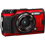 Olympus Tough TG-6 Digital Camera with Deluxe Accessory Bundle – Includes: SanDisk Ultra 64GB SDXC Memory Card + 2X Spare Batteries with Charger(Red)