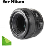 YONGNUO YN EF 50mm f/1.8 AF Lens YN50 Aperture Auto Focus for Nikon Cameras as AF-S 50mm 1.8G with EACHSHOT Cleaning Cloth