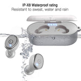 TOZO T10 Bluetooth 5.0 Wireless Earbuds with 【Wireless Charging Case】 IPX8 Waterproof TWS Stereo Headphones in-Ear Built-in Mic Headset [White]