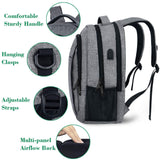 Travel Laptop Backpack,Business Anti Theft Slim Durable Laptops Backpack with USB Charging Port, Computer Bag for Women & Men Fits 15.6 Inch, Grey