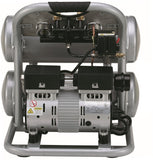 California Air Tools CAT-4610AC Ultra Quiet & Oil-Free 1.0 hp 4.6 gallon Aluminum Twin Tank Electric Portable Air Compressor, Silver