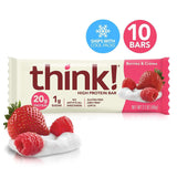 High Protein Bars - Berries and Crème, 20g Protein, 0g Sugar, No Artificial Sweeteners