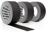 Black Gaffers Tape - 3 Pack, 30 Yards and 2 inch Wide- 3 roll Bulk Set Refills case. Multi-Pack Waterproof Gaffer Matte Cloth Fabric