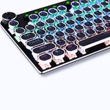 MK13 RGB Mechanical Keyboard Retro Gaming Keyboard-Blue Switches-LED Backlit -Silver-Plating-2 Knob and 12 Multimedia Buttons -(MK13 Black)