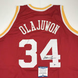 Autographed/Signed Hakeem Olajuwon Houston Red Basketball Jersey Beckett
