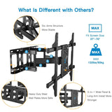 Full Motion TV Wall Mount Bracket Dual Articulating Arms Swivels Tilts Rotation