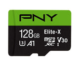 PNY Elite-X Micro SD 128GB, U3, V30, A1, Class 10, up to 100MB/s – P-SDU128U3WX-GE