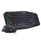 EagleTec K005-BA PC Gaming Keyboard and Mouse Combo Wired LED RGB Backlit Keyboard with Multimedia Keys & 5 Button Mouse (RGB Keyboard & Mouse Set)