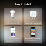 Philips Hue White and Color Ambiance LED Smart Light Bulb Starter Kit, 3 A19 Smart Bulbs & 1 Hue Hub