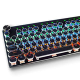 MK13 RGB Mechanical Keyboard Retro Gaming Keyboard-Blue Switches-LED Backlit -Silver-Plating-2 Knob and 12 Multimedia Buttons -(MK13 Black)