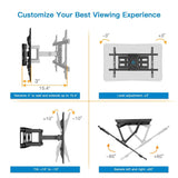 Full Motion TV Wall Mount Bracket Dual Articulating Arms Swivels Tilts Rotation