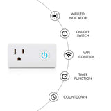 BN-LINK WiFi Heavy Duty Smart Plug Outlet, No Hub Required with Energy Monitoring and Timer Function, White, Compatible with Alexa