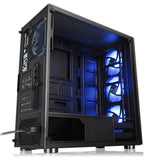 Thermaltake V200 Tempered Glass RGB Edition 12V MB Sync Capable ATX Mid-Tower Chassis with 3 120mm 12V RGB Fan + 1 Black 120mm  CA-1K8-00M1WN-01