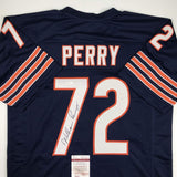 Autographed/Signed William Perry The Refrigerator Chicago Blue Football Jersey