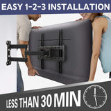 Mounting Dream TV Mount Full Motion with Perfect Center Design for 26-55 Inch LED, LCD, OLED Flat Screen TV