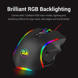 Redragon M602 RGB Wired Gaming Mouse RGB Spectrum Backlit Ergonomic Mouse Griffin Programmable with 7 backlight modes up to 7200 DPI  [Black]