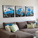 Flowers Wall Decor Room Decor for Home Bathroom Living Room Framed Canvas Wall Art