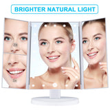 KOOLORBS Makeup 21 Led Vanity Mirror with Lights, 1x 2x 3x Magnification, Touch Screen Switch, 180 Degree Rotation, Dual Power Supply, White