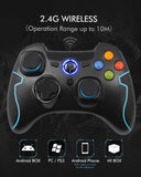 EasySMX 2.4G Wireless Controller for PS3, PC Gamepads with Vibration Fire Button Range up to 10m Support PC (Windows XP/7/8/8.1/10), PS3