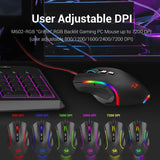 Redragon M602 RGB Wired Gaming Mouse RGB Spectrum Backlit Ergonomic Mouse Griffin Programmable with 7 backlight modes up to 7200 DPI  [Black]
