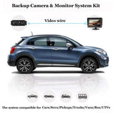 LeeKooLuu Backup Camera and Monitor Kit HD 720P Easy Installation for Cars,Trucks,Pickups Waterproof Night Vision Rear/Front View Camera