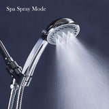Ezelia High Pressure Shower Head, 5-Settings Hand Held Shower Head with 60 Inches Stainless Steel Hose, Adjustable Angle Bracket, Check Valve, Chrome